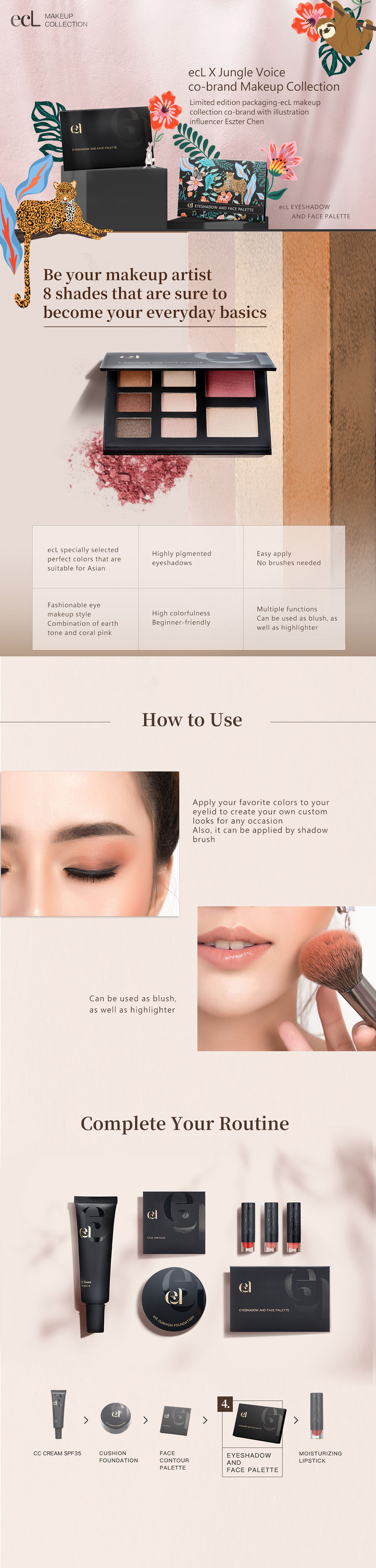 ecL EYESHADOW AND FACE PALETTE-website product page